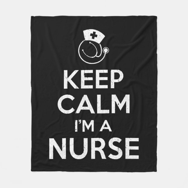 Keep Calm Nurse Fleece Blanket (Front)