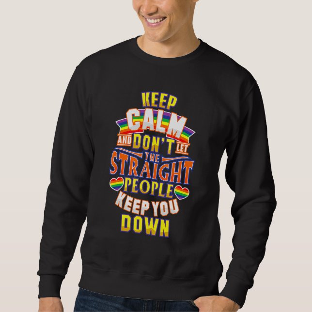 Keep Calm Pansexual Lgbt Pride Rainbow Sweatshirt (Front)