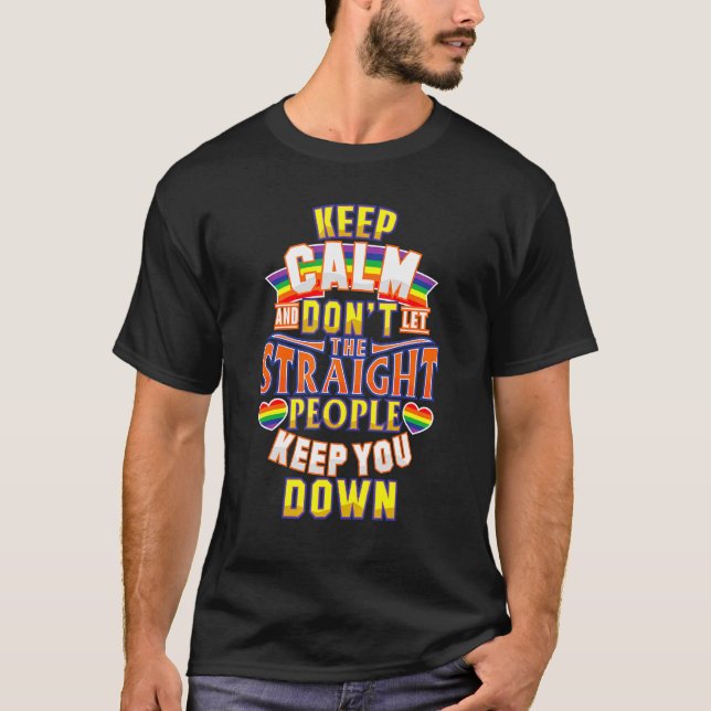 Keep Calm Pansexual Lgbt Pride Rainbow T-Shirt (Front)