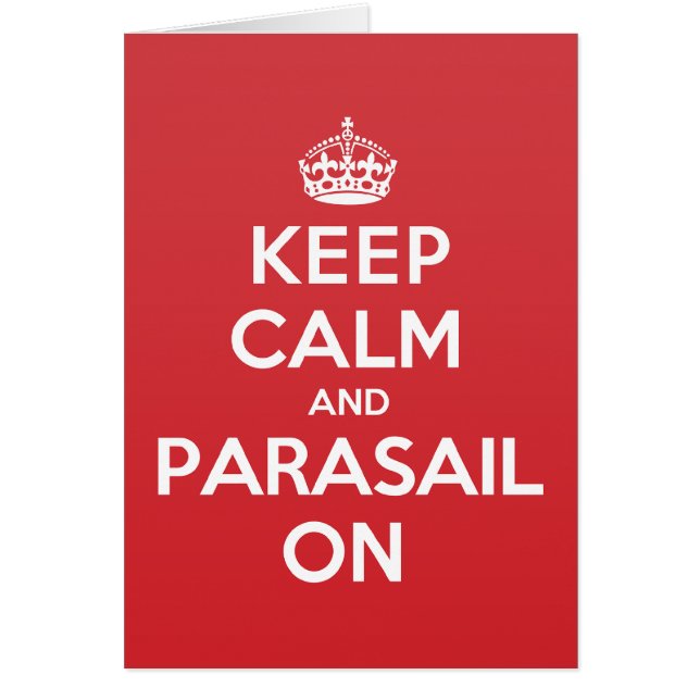 Keep Calm Parasail Greeting Note Card (Front)