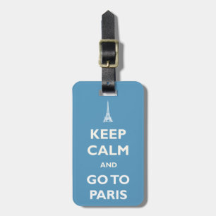 Keep Calm Paris Blue Luggage Tag
