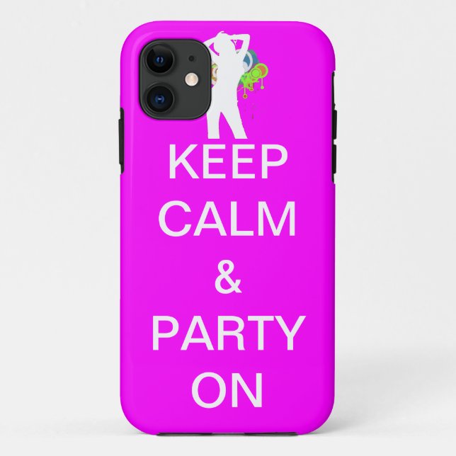 keep calm & party on Case-Mate iPhone case (Back)