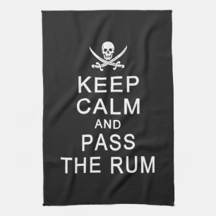Keep Calm & Pass The Rum hand towel