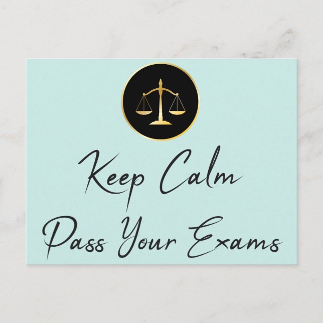 Keep Calm. Pass Your Exams Postcard (Front)