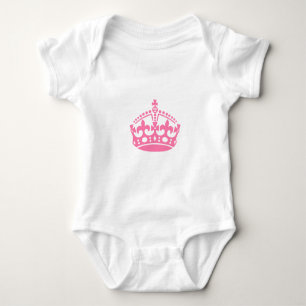 Keep calm pink victory crown baby bodysuit