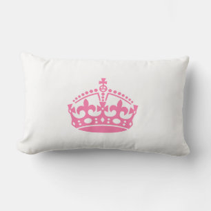 Keep calm pink victory crown lumbar cushion