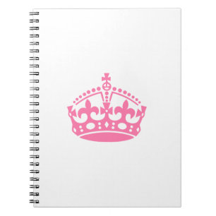 Keep calm pink victory crown spiral notebook