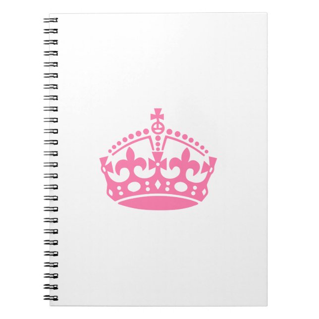 Keep calm pink victory crown spiral notebook (Front)