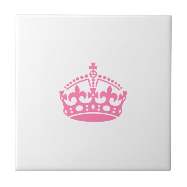 Keep calm pink victory crown tile (Front)