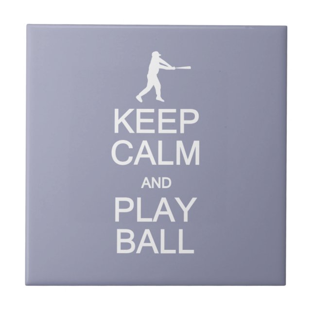 Keep Calm & Play Ball custom colour ceramic tiles (Front)