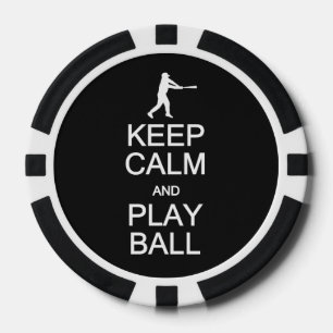 Keep Calm & Play Ball custom poker chips