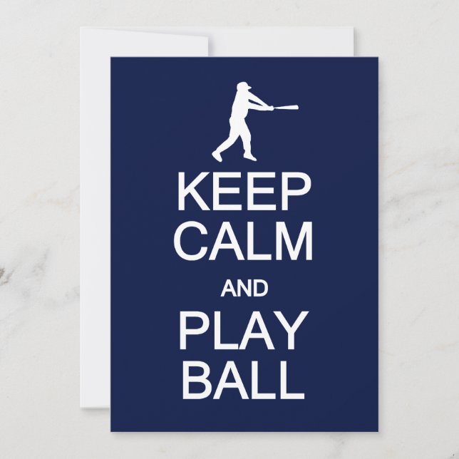 Keep Calm & Play Ball invitation, customise Invitation (Front)