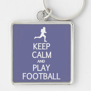 Keep Calm & Play Football custom color key chain