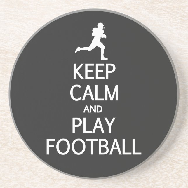 Keep Calm & Play Football custom colour coaster (Front)