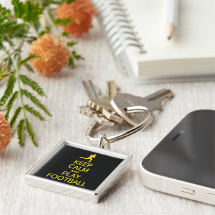 Keep Calm & Play Football custom colour key chain