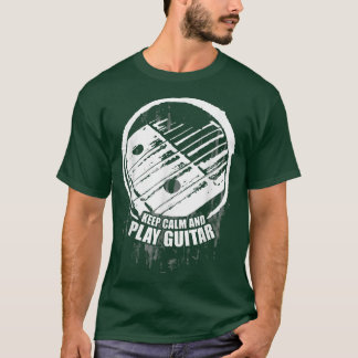 Keep Calm Play Guitar Ukulele Plectron Musician Re T-Shirt