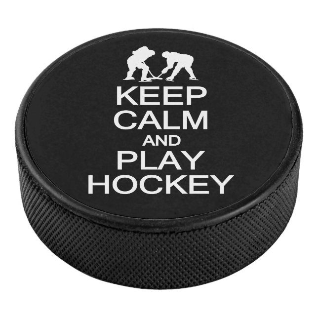 Keep Calm & Play Hockey custom colour Puck (3/4)
