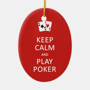 KEEP CALM & PLAY POKER custom ornament