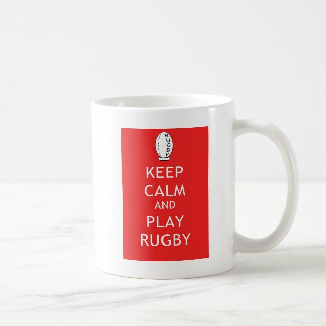 Keep Calm & Play Rugby Coffee Mug (Right)