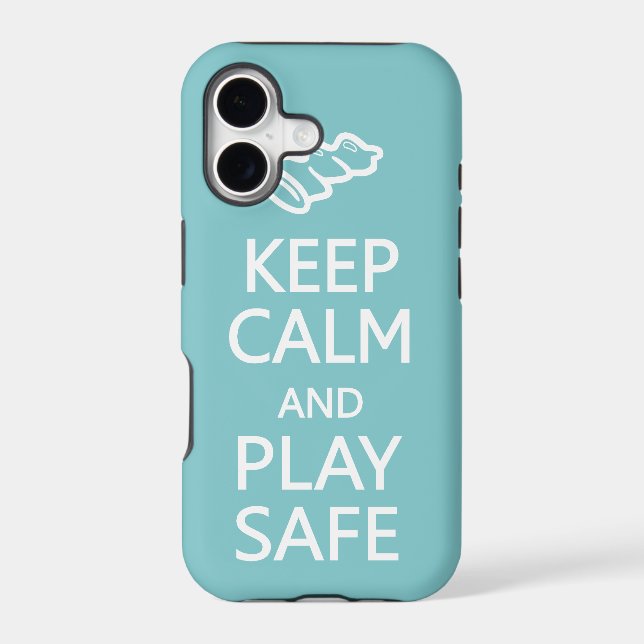 Keep Calm & Play Safe custom colour iPhone case (Back)