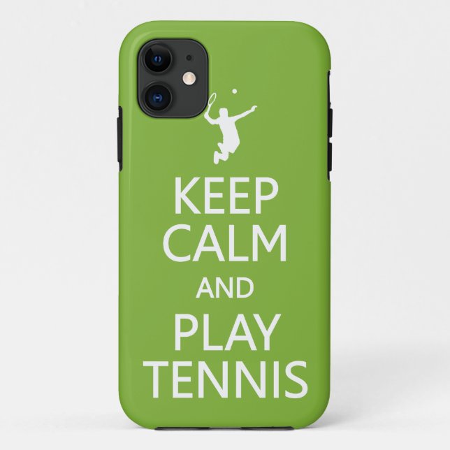 Keep Calm & Play Tennis custom colour iPhone case (Back)