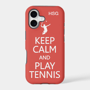 Keep Calm & Play Tennis custom monogram & colour