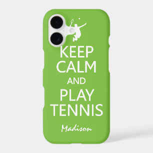 Keep Calm & Play Tennis custom name & colour cases