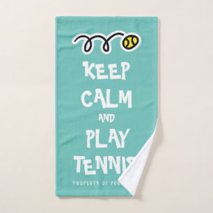 Keep calm play tennis sports hand towel for player