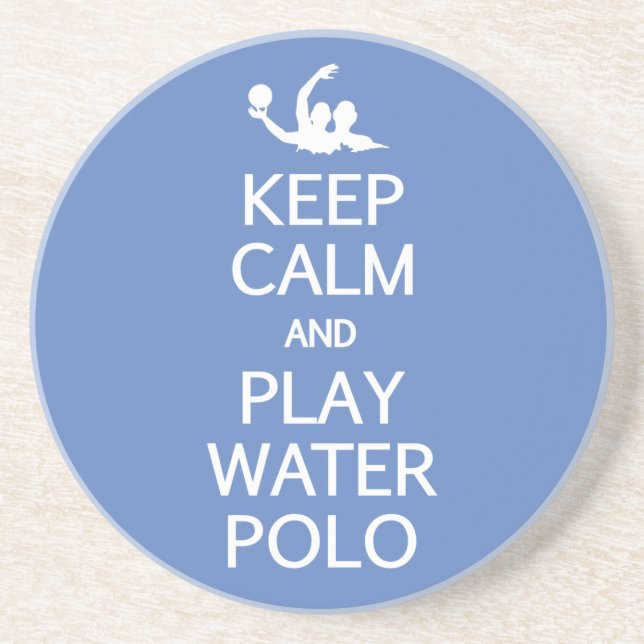 Keep Calm & Play Water Polo custom coaster (Front)