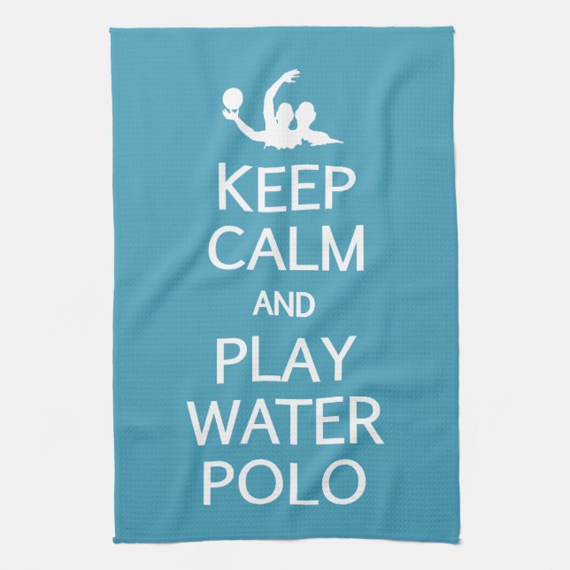 Keep Calm & Play Water Polo custom colour towel (Vertical)