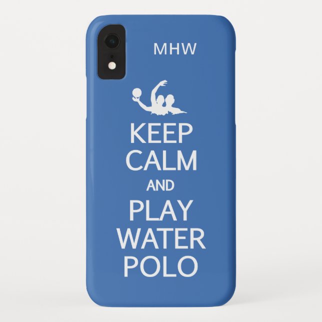 Keep Calm & Play Water Polo custom monogram cases (Back)