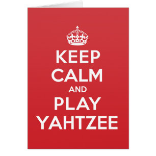 Keep Calm Play Yahtzee Greeting Note Card