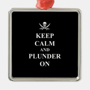 Keep calm & plunder on metal tree decoration
