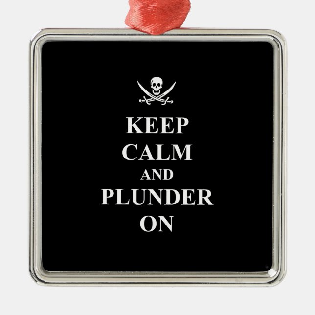 Keep calm & plunder on metal tree decoration (Front)
