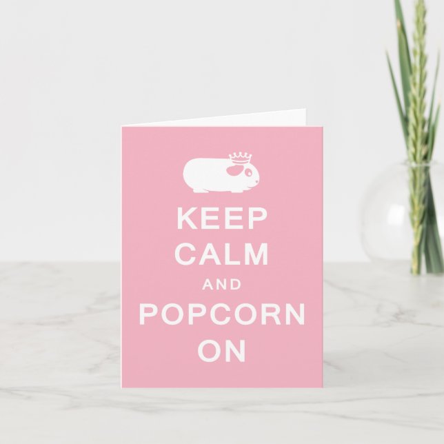 Keep Calm & Popcorn On Greetings Card (Front)