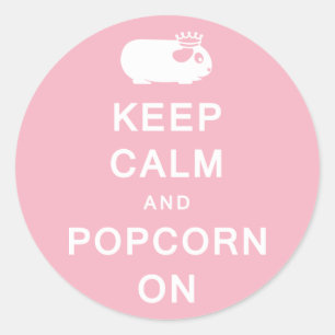 Keep Calm & Popcorn On Stickers