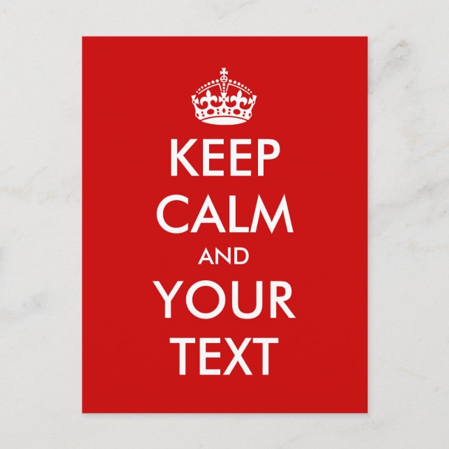 Keep calm postcard template | Customisable design (Front)