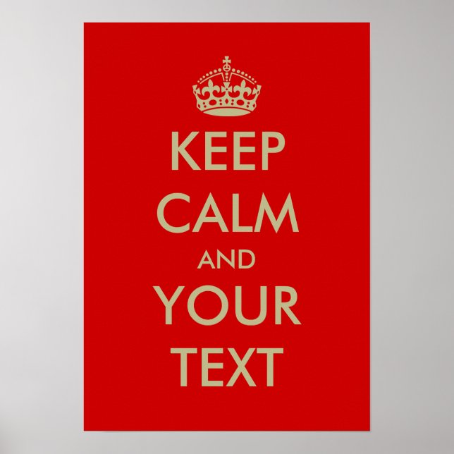 Keep calm poster | Customised with faux gold crown (Front)