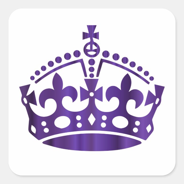 Keep Calm Purple Crown - Change background Square Sticker (Front)