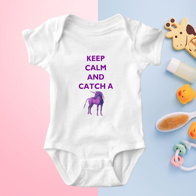 Keep Calm, Purple Unicorn Baby Jersey Bodysuit (Keep Calm, Purple Unicorn Baby Jersey Bodysuit)