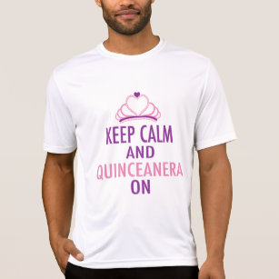 Keep Calm Quinceanera On Funny 15th Birthday Tiara T-Shirt