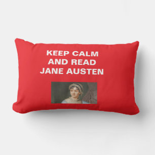 Keep Calm, Read Jane Austen Keychain Lumbar Cushion