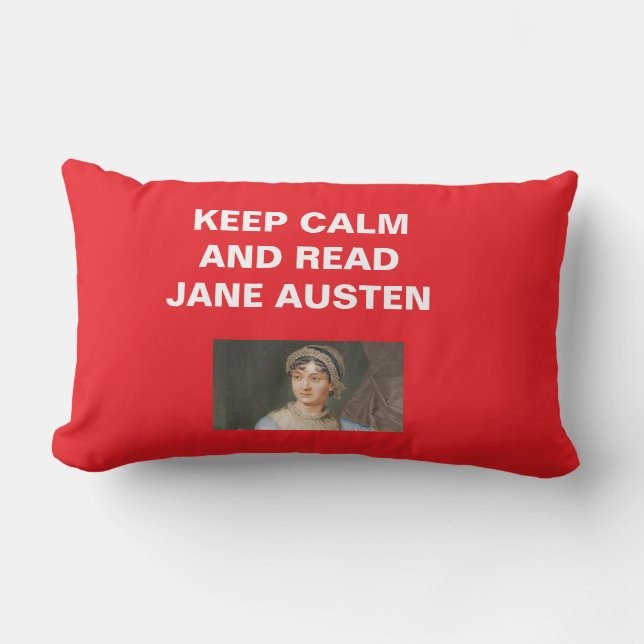 Keep Calm, Read Jane Austen Lumbar Cushion (Front)