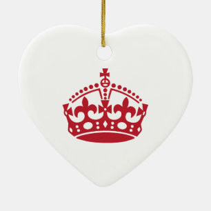 Keep calm red victory crown ceramic tree decoration