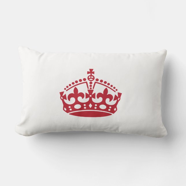 Keep calm red victory crown lumbar cushion (Front)