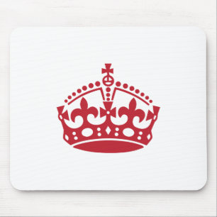 Keep calm red victory crown mouse pad