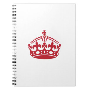 Keep calm red victory crown spiral notebook