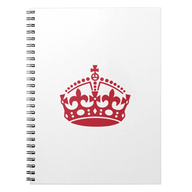 Keep calm red victory crown spiral notebook (Front)