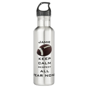 KEEP CALM RESPECT ALL FEAR NONE FOOTBALL ALUMINUM 710 ML WATER BOTTLE
