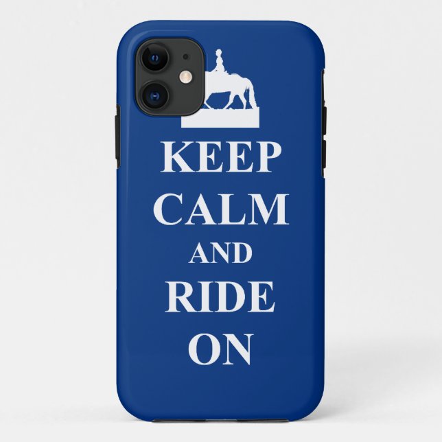 Keep calm & ride on (blue) Case-Mate iPhone case (Back)